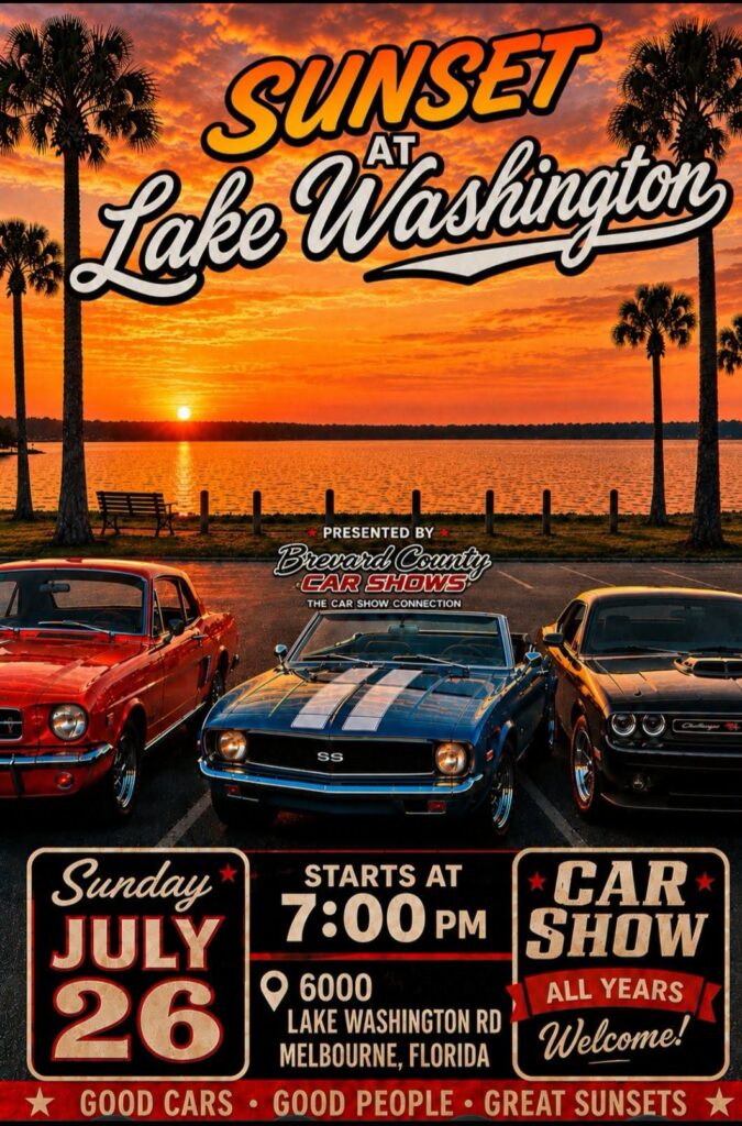 Sunset at Lake Washington Car Show